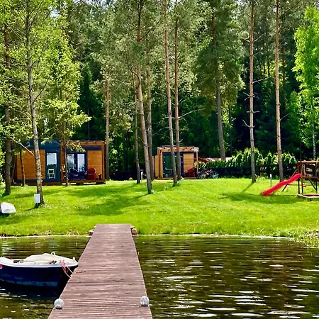 Деревянный коттедж Resort-20m Od Brzegu,prywatna Plaza,wi-fi ,widok Na Jezioro *