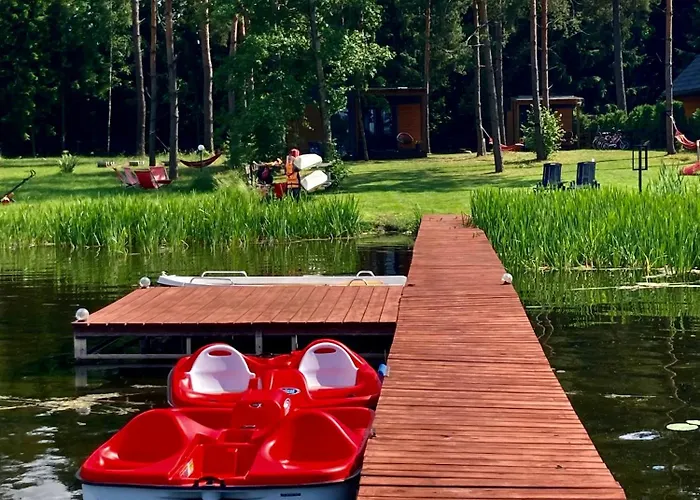 Resort-20m Od Brzegu,prywatna Plaza,wi-fi ,widok Na Jezioro Деревянный коттедж Makosieje