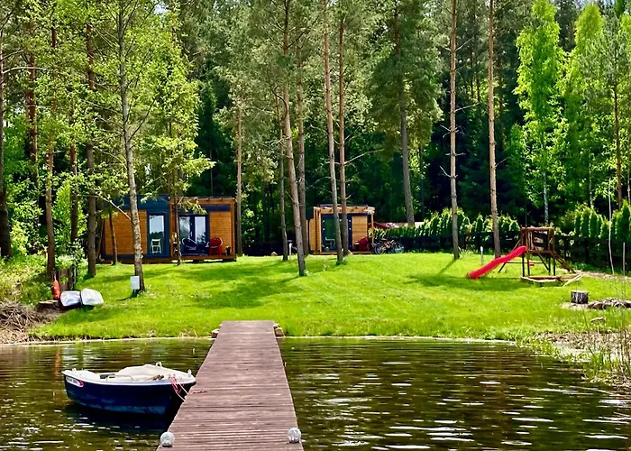 Деревянный коттедж Resort-20m Od Brzegu,prywatna Plaza,wi-fi ,widok Na Jezioro *